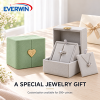 Boîte à bijoux carrée en velours à double ouverture avec fermoir cœur, coque rigide exquise, pour présentation et emballage de bijoux de mode – Offre Spéciale