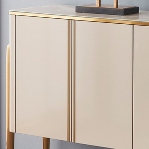 Armadio di stoccaggio moderno e minimalista in acciaio inossidabile ardesia da appoggio in vetro - Product Image 5