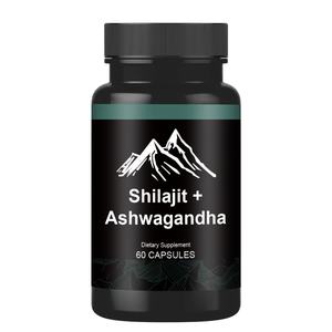 Kapsul <span class=keywords><strong>Shilajit</strong></span> & Ashwagandha untuk Meningkatkan Kepadatan Tulang, Penggunaan Dewasa, 60 Kapsul Per Botol - Product Image 1