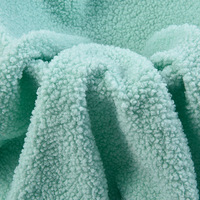 Haute Qualité Personnalisé Solide Couleur Plaine Polyester Doux Boucle Sherpa Teddy Velours Ours Bouclés Fourrure Polaire Tissu pour Jouets ou Manteaux
