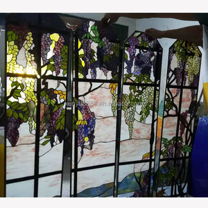 Décoration Murale/De Porte/De Fenêtre en Verre Teinté Artisanal Style Tiffany, Motif Glycine, Fournisseur Chinois, Style Européen - Product Image 6