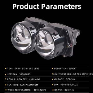 Sanvi New Arrival USA Vietnam Canada Hot Sale 3 Inch S13 Bi <b>LED</b> <b>Projector</b> Lens Headlight 68w 5500k Super Bright Auto <b>LED</b> Lamps - Product Image 3
