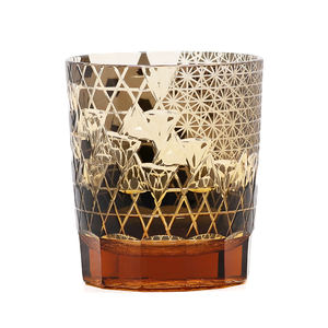 Vaso de Vidrio Ámbar Japonés Edo Kiriko para Whisky, Vaso de Vidrio de Color, Estilo Antiguo de Lujo, 8 oz, Clásico Azul Cobalto, Vaso de Cerveza para Fiestas - Product Image 1