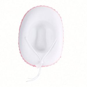Chapeau de cowboy blanc avec étoile à paillettes roses, cordon de serrage réglable, unisexe, quatre saisons, logo personnalisé, accessoires de costume de fête - Product Image 4