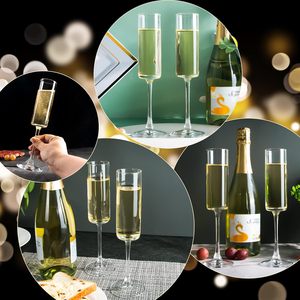 <strong>Champagne</strong> <strong>Flutes</strong> Hand Blown <strong>Champagne</strong> Crystal Glasses Clear Square <strong>Champagne</strong> <strong>Flutes</strong> For Wedding Christmas Anniversary - Product Image 3