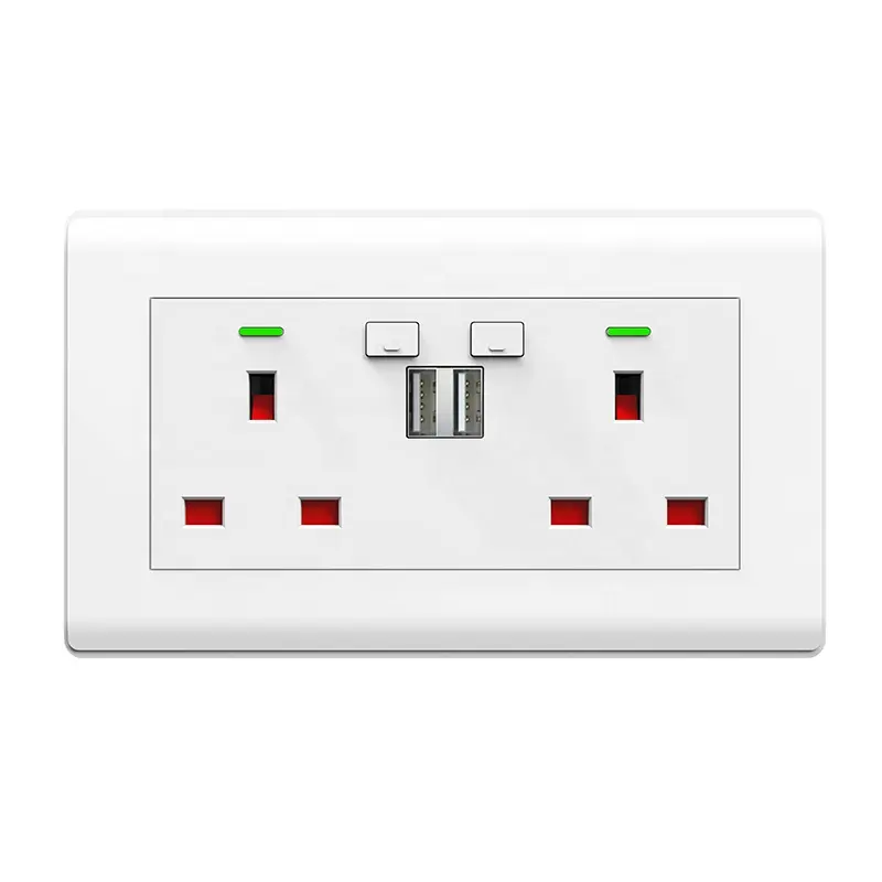 220V wifi smart usb wall socket universal electrical plug outlet working with Tuya app and Alexa