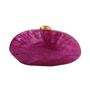 Sac de soirée élégant en acrylique pour femme avec fermeture métallique, pochette de mariage formelle, sac à main de cocktail avec chaîne détachable - Product Image 1