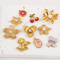 Pendentifs à breloques en or 18 carats imperméables en acier inoxydable pour la fabrication de bijoux