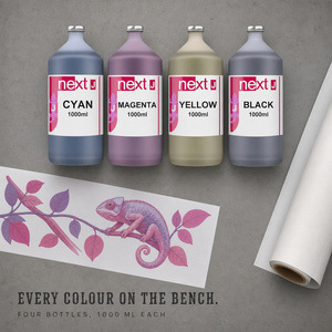 Tinta de Sublimación Compatible J-NEXT de 1000 ml para Cabezales de Impresión Epson DX5, DX6, DX7, I3200, Impresora de Formato Ancho, CMYK, Transferencia Térmica - Product Image 1