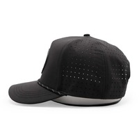 Casquettes de baseball en caoutchouc avec logo personnalisé, casquettes de baseball à 5 panneaux pour hommes, imperméable, trou découpé au laser.