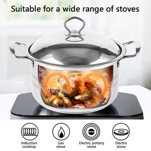 Bán Hot <span class=keywords><strong>Cookware</strong></span> Set cảm ứng nồi súp nồi thép không gỉ lớn nấu ăn nồi Set với nắp - Product Image 2