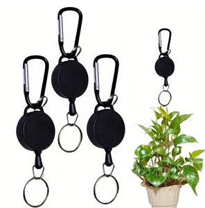 Ngoài trời đa-công cụ cáp thép không gỉ Carabiner Keychain thân thiện với môi màu đen cho thể thao treo & khuyến mại sử dụng - Product Image 5