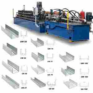 ماكينة تشكيل درفلة أوتوماتيكية بالكامل لقوائم ومسارات الجبس بورد لتصنيع إطارات فواصل الجبس بورد، ماكينة مقاطع C و U - Product Image 1