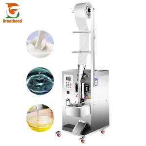 Machine de remplissage et d'emballage semi-automatique commerciale pour liquides (eau, sauce soja, assaisonnement, huile alimentaire, boissons) en sachets à scellage arrière - Product Image 1