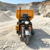 Mini-dumper électrique ZY-155 de 1,5 tonne avec pneus miniers résistants à l'usure, trois roues, longue autonomie pour carrière et four à briques