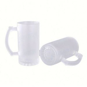Venta al por Mayor de Jarra de Cerveza de Vidrio Esmerilado o Transparente de 16 oz con Asa - Product Image 2