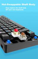 Keyboard Gaming portabel dengan kabel dan nirkabel, keyboard Mekanikal Rgb backlit MINI ukuran Ringkas