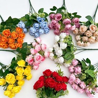 LUYI - Vente en gros de roses artificielles réalistes et écologiques en vrac, fleurs en soie violettes/bleues/roses/blanches/rouges pour fêtes et remises de diplômes