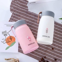 Vente en gros 300ml 400ml Portable Cartoon Petite Tasse Sport Double Paroi Verre Bouteille D'eau Cadeau