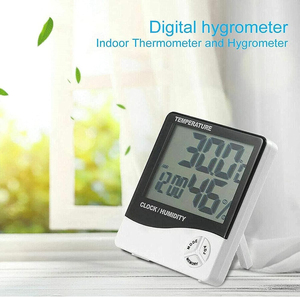 Hygromètre Thermomètre, Compteur de Température et d'Humidité, Réveil, Calendrier, Testeur Intérieur/Extérieur, Écran LCD Grand Format en Plastique - Product Image 3
