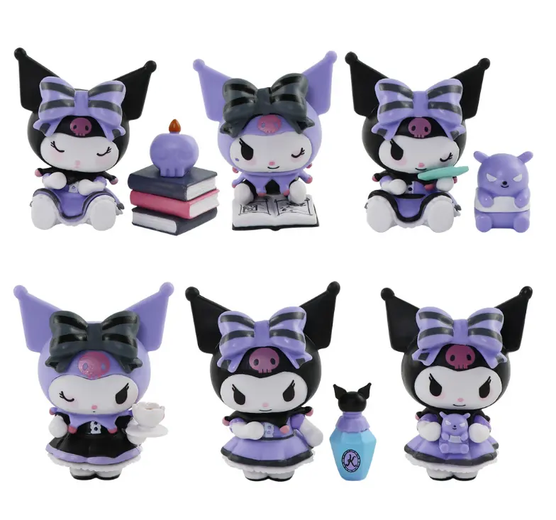 Vente en gros figurine capsule de dessin animé mini 3D pvc kuromi jouets pour distributeur automatique