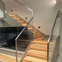 Escalier intérieur personnalisé moderne à double rampe conception lisse droite pour Villa caractéristiques décoratives élégantes