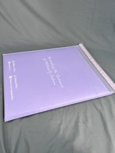 Custom Purple Bubble Padded <b>Bags</b> Printed White Branded Shipping Envelopes for Luxury Skincare & Cosmetics Packaging - Product Image 4