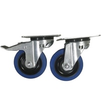 Roulettes auto-centreuses de 4 pouces avec frein auto-ajustables en nylon thermoplastique élastique Roulement à billes Castor Wheel Case Flights
