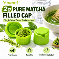 Capsule de matcha pour bouteille d'eau, 2g, poudre de thé vert portable, marque privée, vente en gros