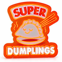 Enseigne néon LED personnalisée pour Dumpling House, comptoir de vente à emporter de cuisine chinoise, panneau mural LED en PVC expansé pour intérieur