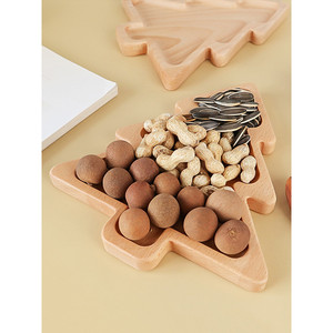 Bandeja de madera de haya con forma de cuerno de ciervo, plato infantil con diseño de animal de dibujos animados para refrigerios y frutas - Product Image 3
