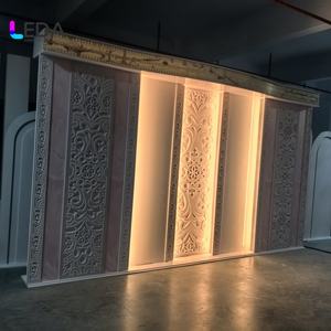 Fondo de boda con luz LED de diseño Retro LEDA con decoración de patrón Vintage para fiesta de boda - Product Image 6