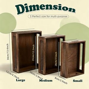 Estante de Almacenamiento de Madera con Rejilla Metálica, Organizador Rectangular para Artículos de Papelería y Cuidado Personal - Product Image 2