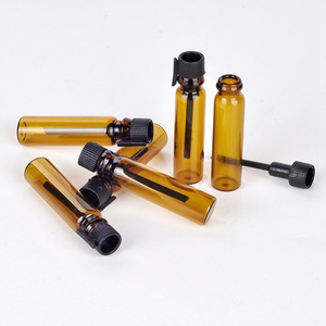 Meilleure vente bouteille d'huile en verre à sertir 0.5ml 1ml 2ml 3ml échantillon de bouteille de parfum avec carte