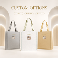 Sac cadeau en papier personnalisé avec logo, ruban en satin, estampage à chaud doré, découpe sur mesure pour mariage, prix usine, OEM