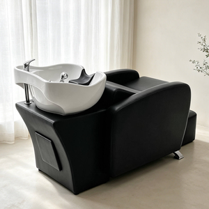Chaise de lavage de cheveux confortable avec bac en céramique réglable pour salon de coiffure et équipement de salon de beauté - Product Image 5