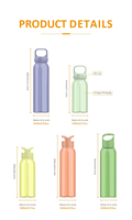 NAYAD Bouteille d'Eau Tritan sans BPA Poignée 500ml 650ml Sport Extérieur OEM 1000 MOQ