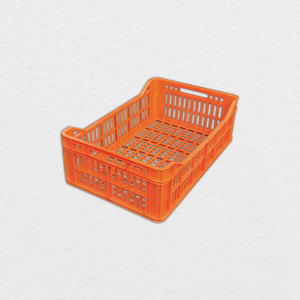 LAR PLF622 HDPE Food Contact Perforated Plastic <b>Crate</b> 25L Stackable Ventilated Storage Box for Food Distribution - Product Image 1
