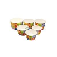 Bol à glace personnalisé en papier kraft blanc et brun, coloré et lumineux, avec couvercle – Meilleures ventes 2025
