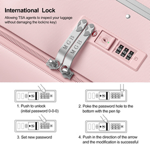 Valigia da cabina MGB da 20 pollici in stock - Telaio in alluminio, guscio rigido, lucchetto TSA, semplice, leggera ed elegante, bagaglio a mano per viaggi - Product Image 2