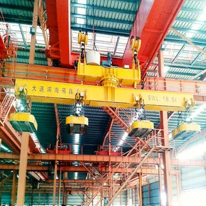 Factory Outlet Steel Mill Double Girder 15t Magnetic Overhead Bridge Crane