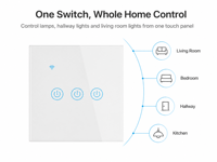 Interruptor de Luz Táctil Inteligente OCY TuYa Zigbee de 1, 2, 3 y 4 Botones, Funciona con la Aplicación Tuya y Control por Voz