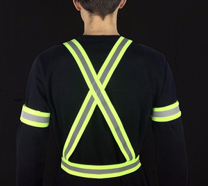 Colete de segurança reflexivo para corrida, equipamento de corrida, alta visibilidade, cinto reflexivo, tecido elástico confortável de poliéster, para homens e mulheres - Product Image 5