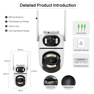 Nieuwe Icsee Dual-Lens Draadloze Wifi Camera Home 2K 4mp Hd Outdoor Regendicht Nachtzicht Fullcolor Netwerk Monitor Ptz Cctv Camera - Product Image 5