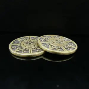 Manufacturer's Custom 3D Logo Antique Old Copper Coin Double Plate Pure Brass Medallion Aluminum Alloy Mascot Type