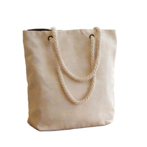 Sac de plage en toile personnalisé, fabrication directe, avec poignées en corde, sac à bandoulière robuste, grande capacité, pour le shopping, les vacances, le quotidien, style nautique - Product Image 1