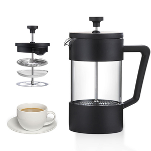 Cafetera Francesa de Vidrio de Borosilicato Resistente al Calor, Color Negro, 600 ml, Utensilios para Café - Product Image 1