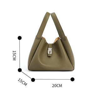 Bolsos femeninos OEM Premium Cuero Vaca Liso Crossbody Bolso Mujer Cierre Geométrico Asa Superior Mayorista Fábrica Custom Logo - Product Image 4