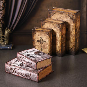 Boîte de rangement en forme de faux livre en bois, décoration tendance pour restaurant, design américain, idéal pour les influenceurs sur internet - Product Image 4