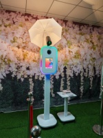 Estación de Selfies para Bodas, Cabina de Fotos Portátil con Marco de Aluminio para iPad y DSLR, con Estuche de Transporte